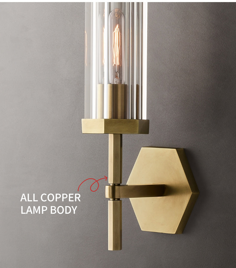 AstraLux Crystal LED Wall Sconce With Clear Glass Shades | Lersk