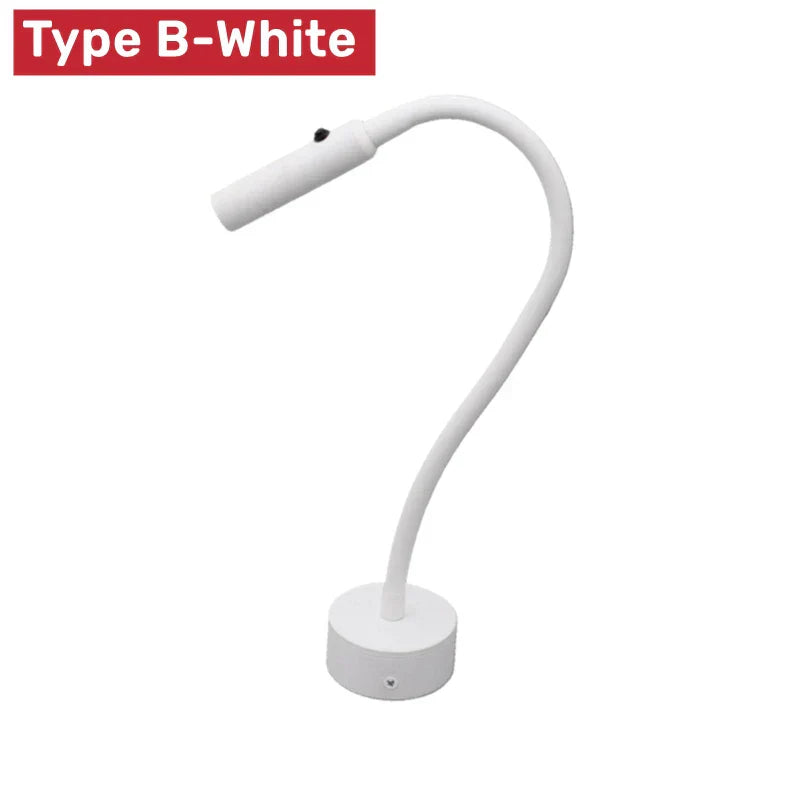 Moderní flexibilní LED nástěnná čtecí lampa s vypínačem do ložnice a pracovny - 1W až 3W | Lersk
