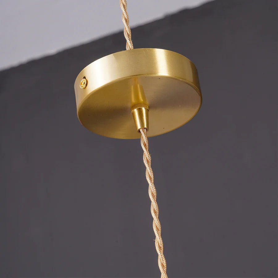 Hibiscus Flower Scalloped Glass Pendant Light – Vintage Kitchen Pendant Lighting with Adjustable Suspension, Warm Light 7