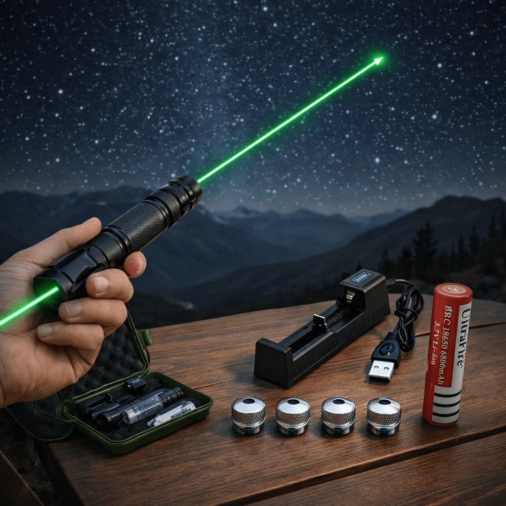 Puntero Láser Verde de Alta Potencia Recargable por USB Herramienta de Largo Alcance | Lersk
