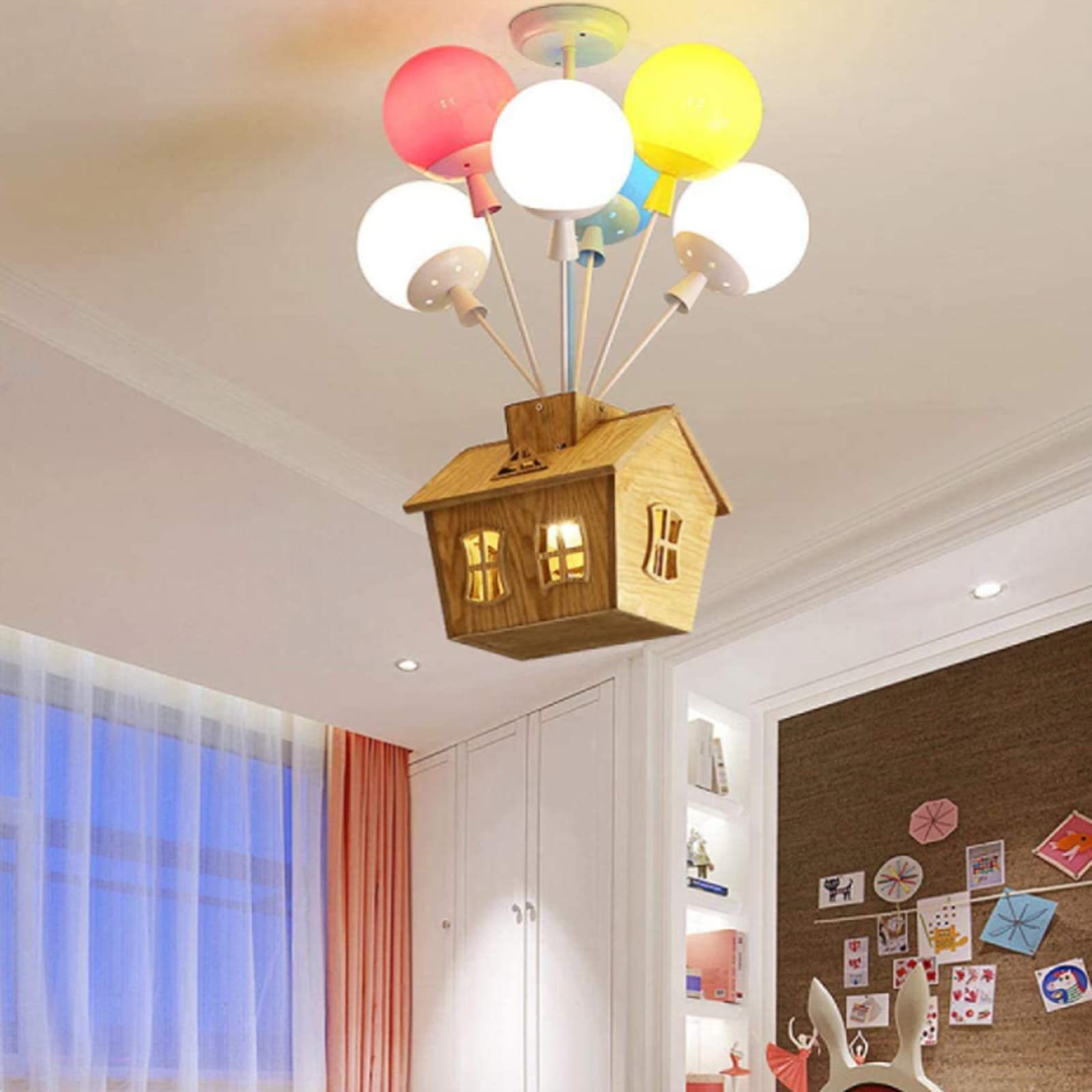 HolzZauber Kids LED loftlampe med dæmper og fjernbetjening Ballondesign | Lersk