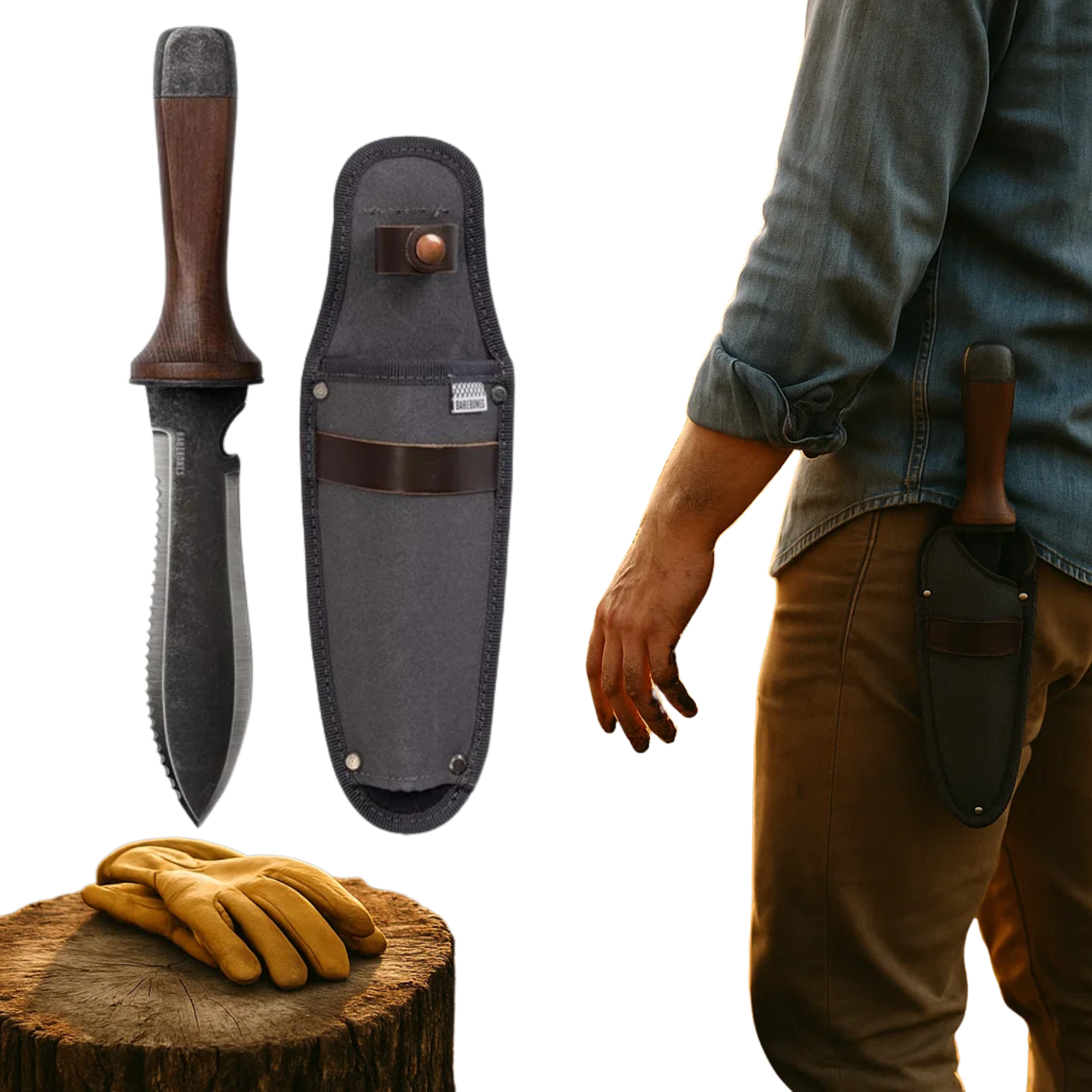 TerraWeave Garden Knife With Rust-Resistant Blade and Sheath | Lersk