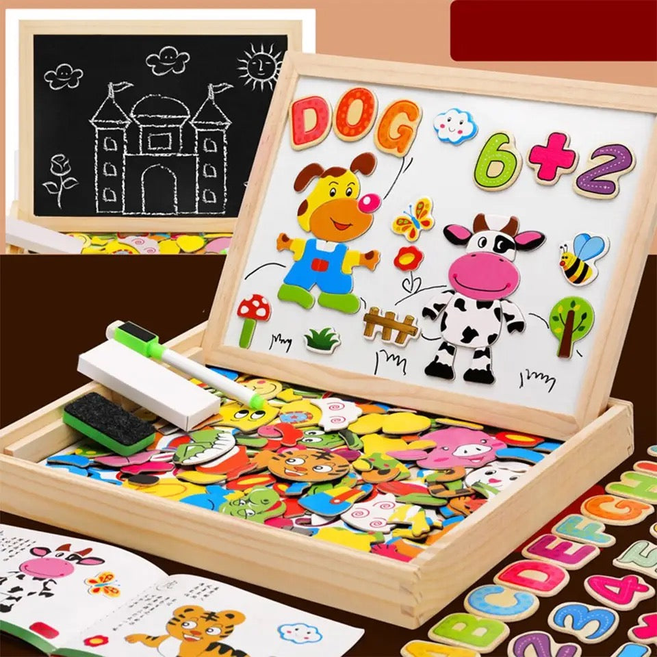 Montessori 2-i-1 magnetisk whiteboard og tavle til børn | Lersk