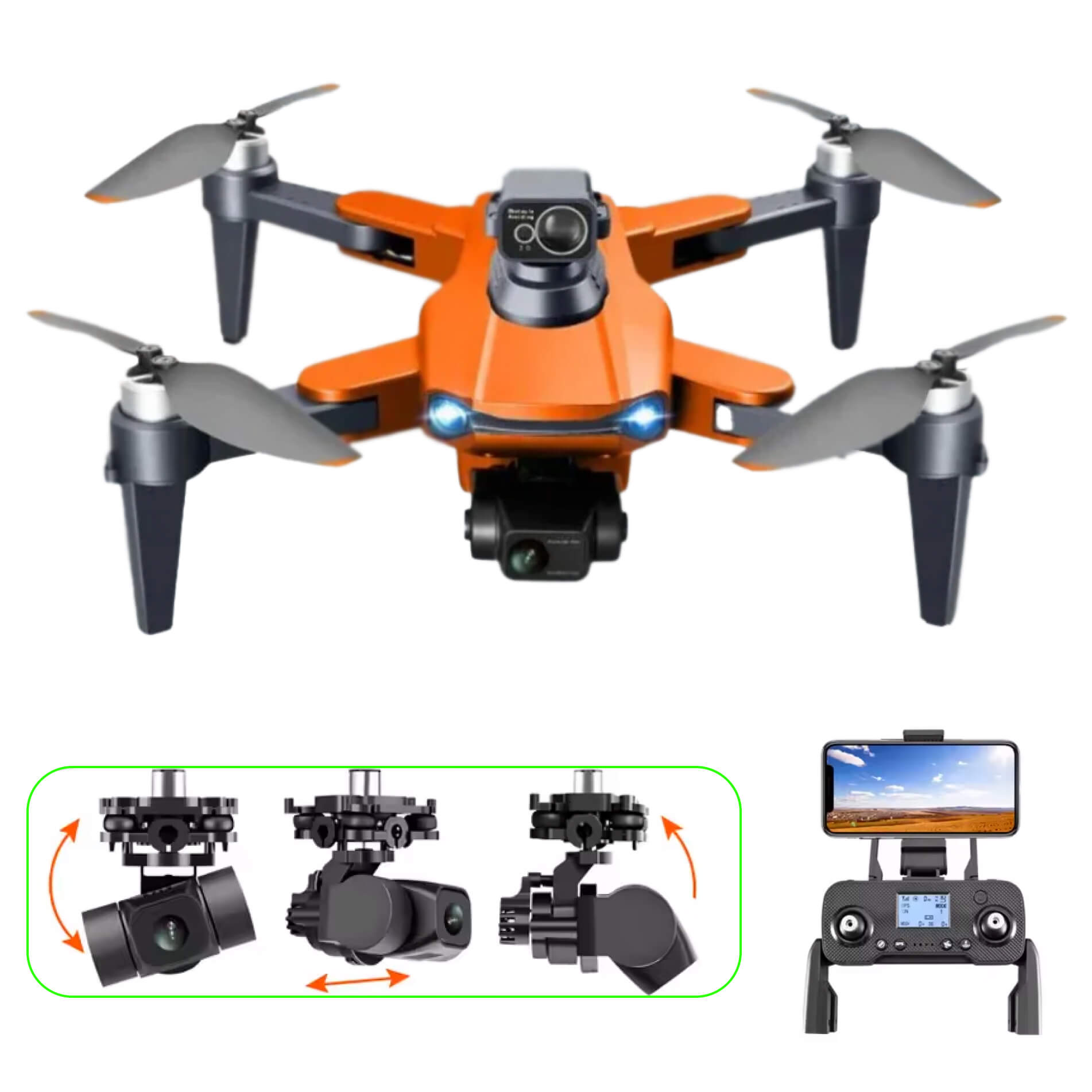 Altaris Aero Drone Pro med 8K dobbelt HD-kameraer og GPS lang batterilevetid | Lersk