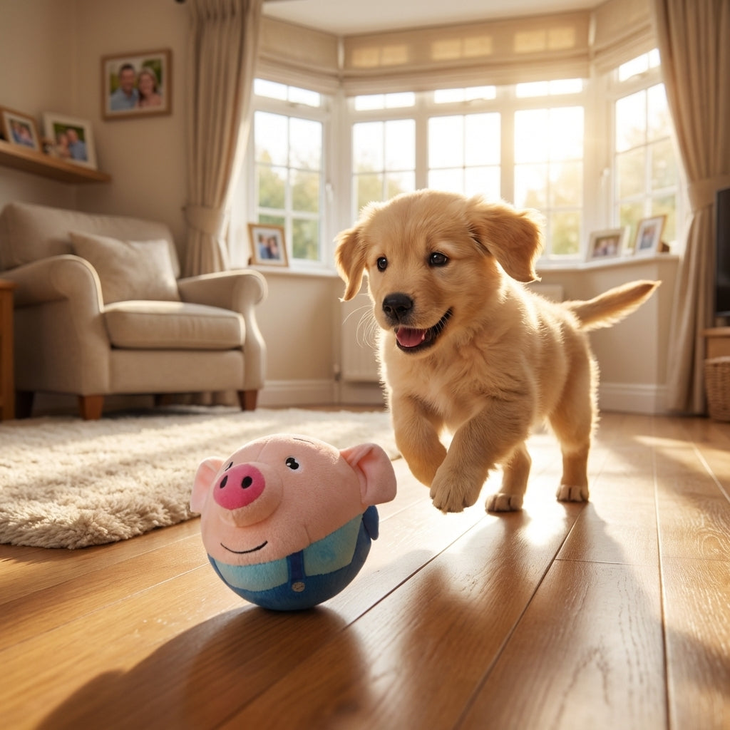 Motion Activated Plush Dog Toy With USB Rechargeable Battery, 15 Cm | Lersk