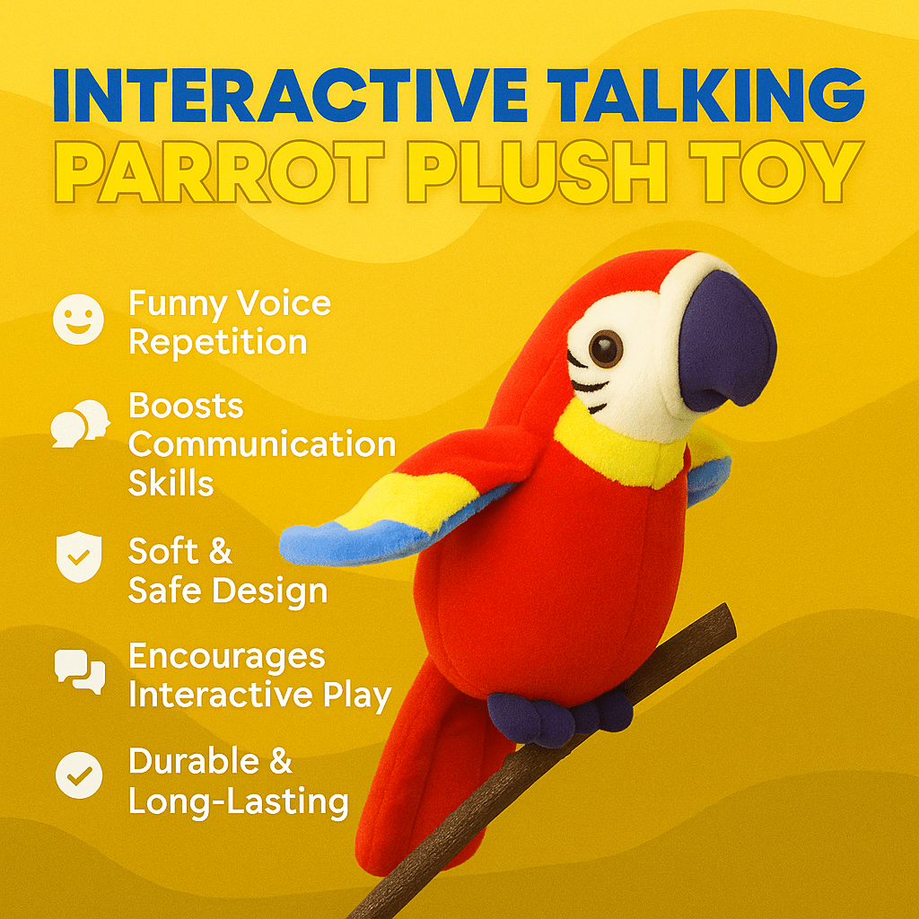 Interactive Talking Parrot Plush Toy For Kids Language Skills | Lersk