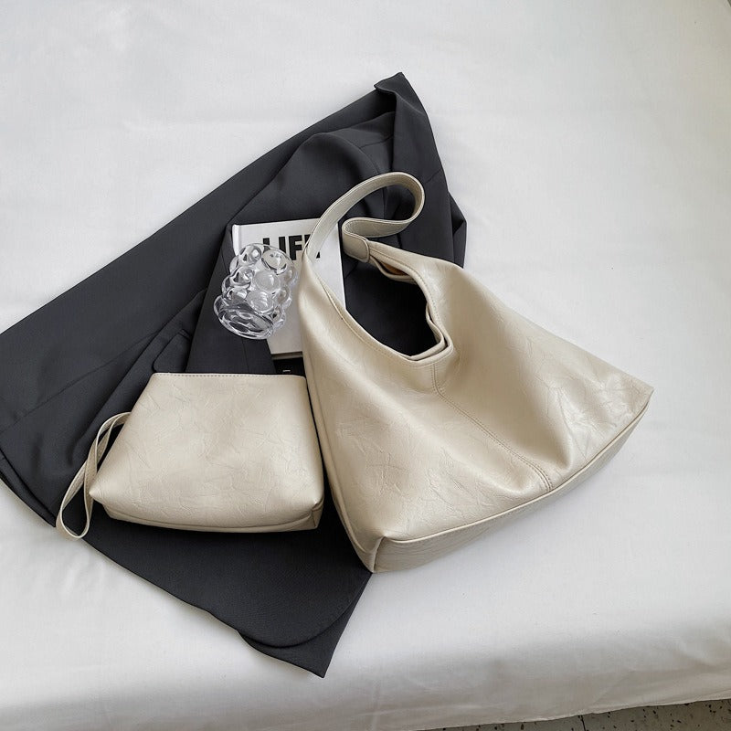 ArdentLux Vintage Tote Duo in Distressed Vegan Leather | Lersk