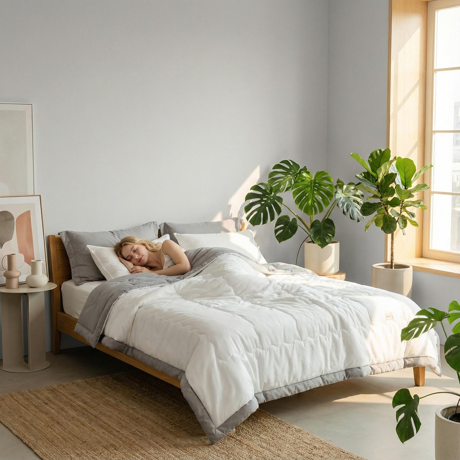 ZenLeaf Summer Quilt Lightweight Polyester Cotton Bedding | Lersk