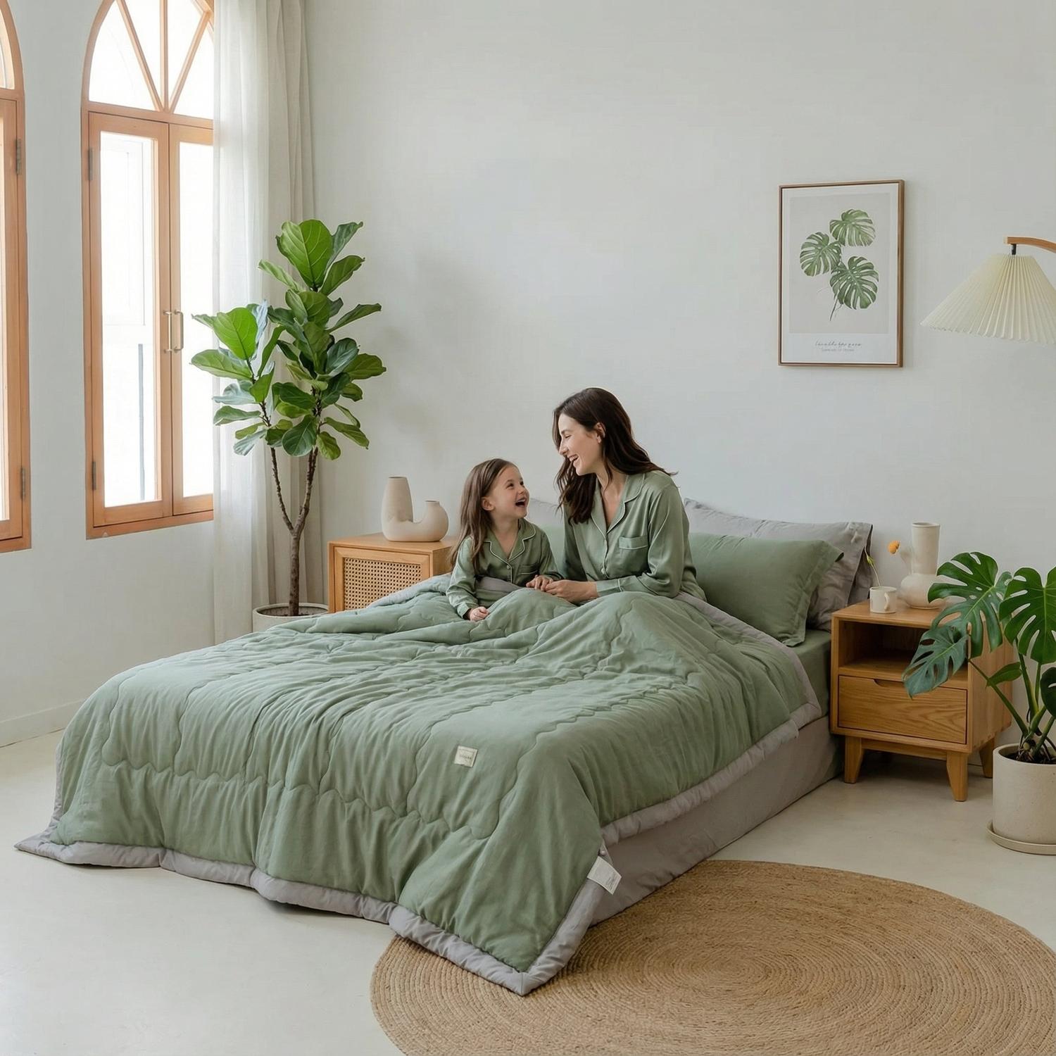 ZenLeaf Summer Quilt Lightweight Polyester Cotton Bedding | Lersk