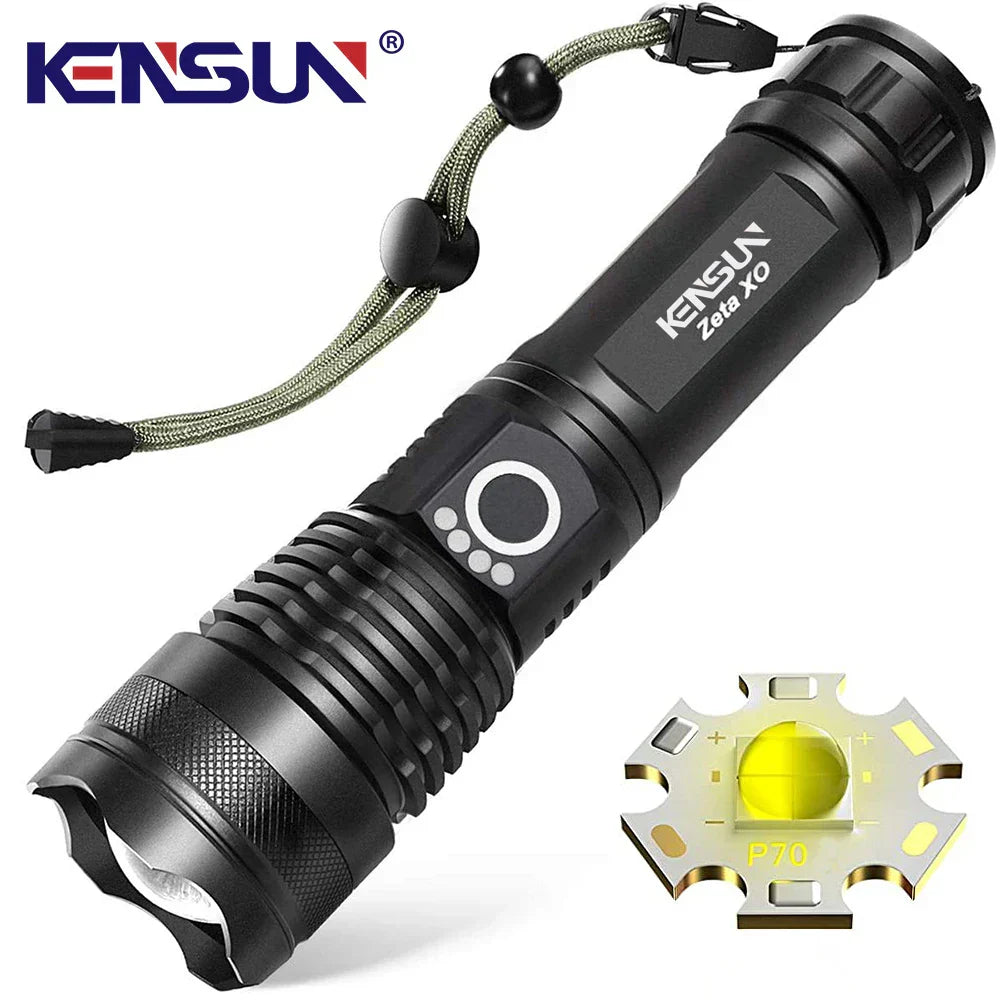 Arco 90000lm LED Wiederaufladbare Zoom-Taktische Taschenlampe | Lersk