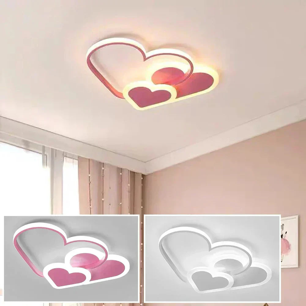 Lampe de plafond lumineuse PetalGlow Soft Heart pour chambres d'enfants | Lersk