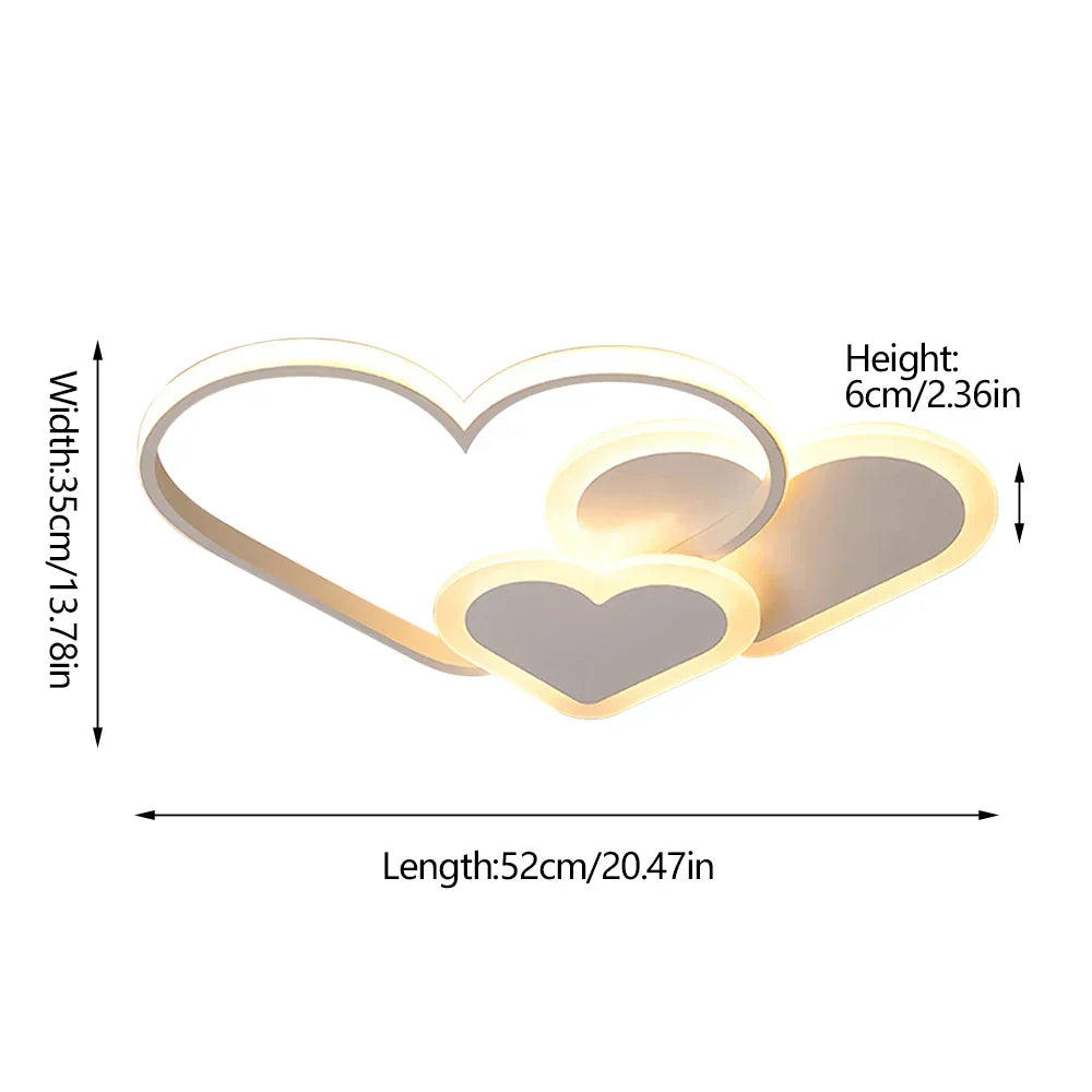 Lampe de plafond lumineuse PetalGlow Soft Heart pour chambres d'enfants | Lersk