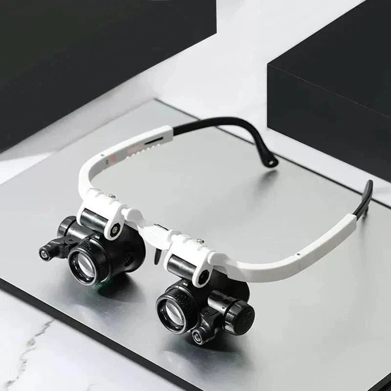 משקפי מגדלת עם תאורת LED והגדלה של 8x, 15x ו-23x לצפייה מפורטת ולעבודה מדויקת | Lersk