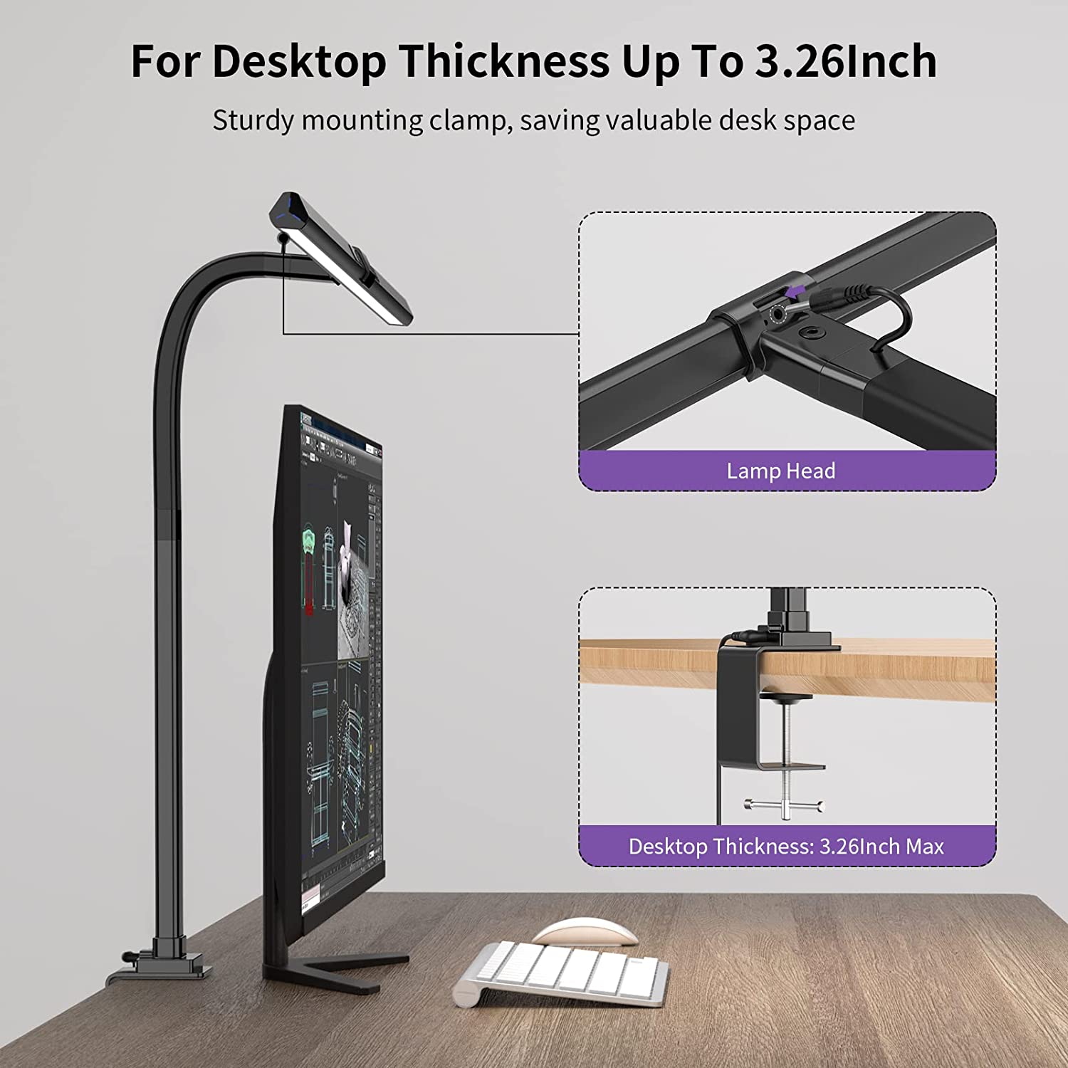 Lampe de bureau LED NovaClamp pour bureau moderne à domicile | Lersk
