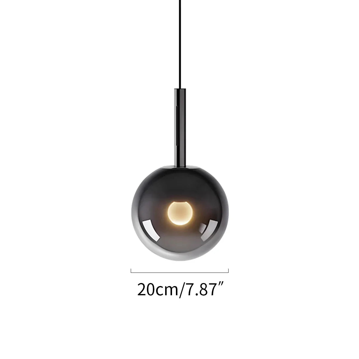 Nastavitelná skleněná závěsná lampa na noční stolek | Lersk