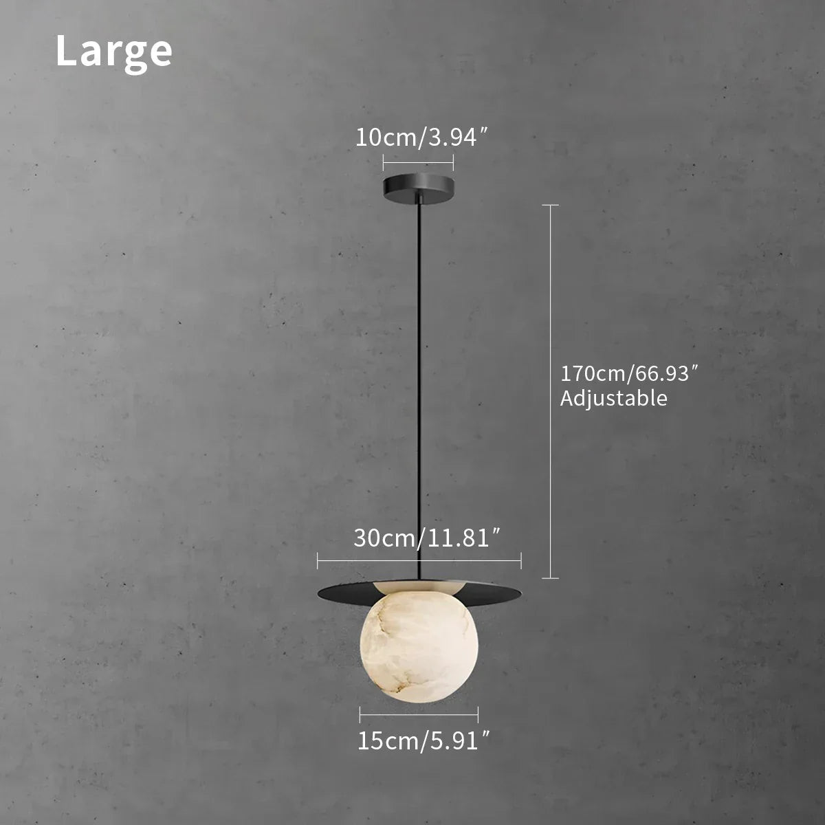 Luxury Spherical Natural Spanish Alabaster Pendant Light | Lersk