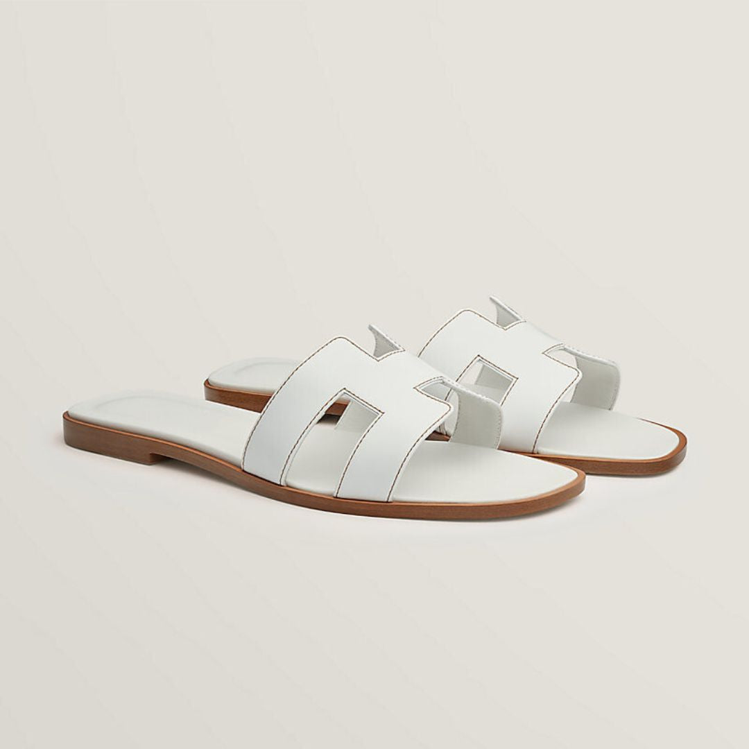 Lederflache Sandalen mit ausgeschnittenen Riemen für Damen – ganztägiger Komfort | Lersk