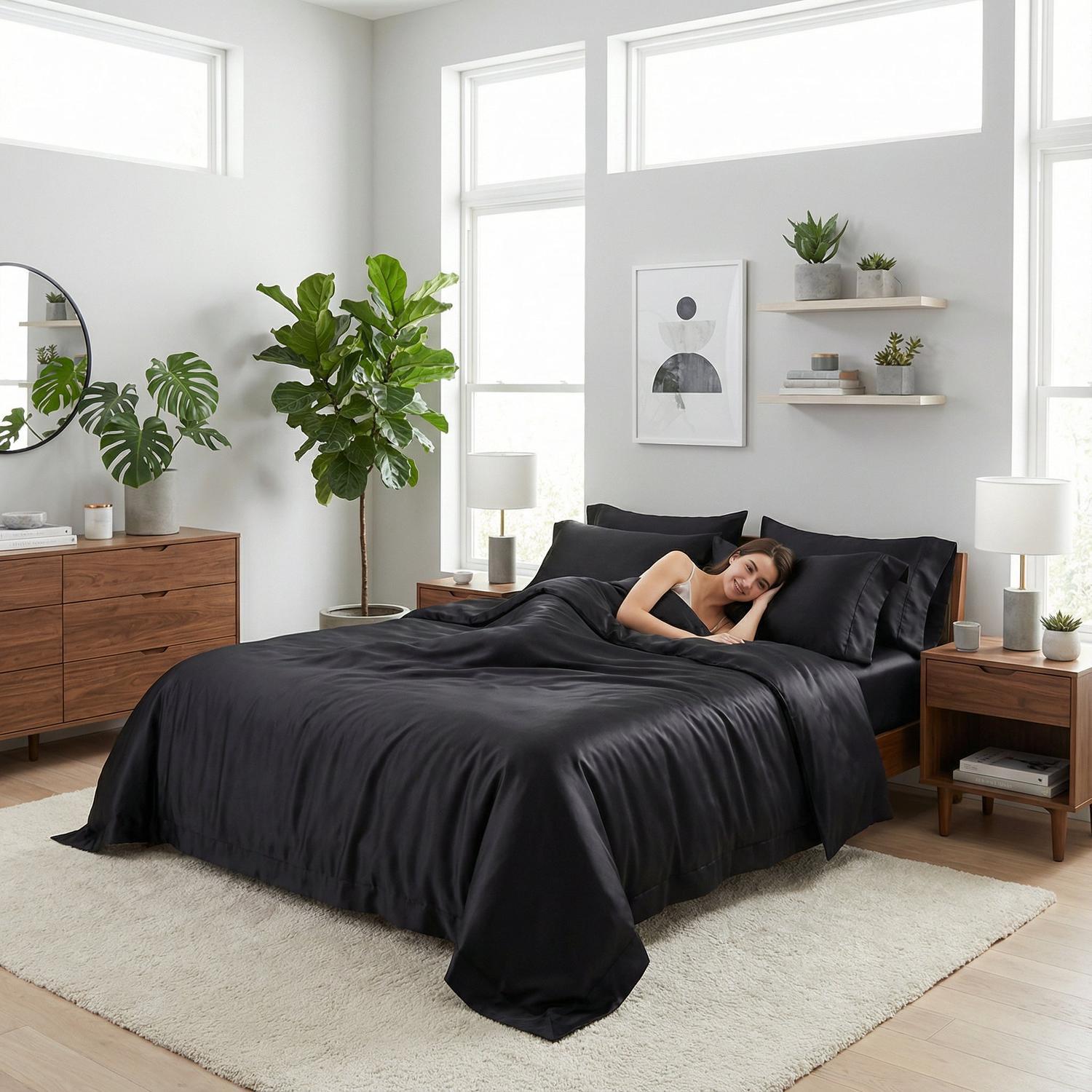 Set di Copripiumini Morbidi Aster Grigio con Design Elegante e Moderno per Biancheria da Letto | Lersk
