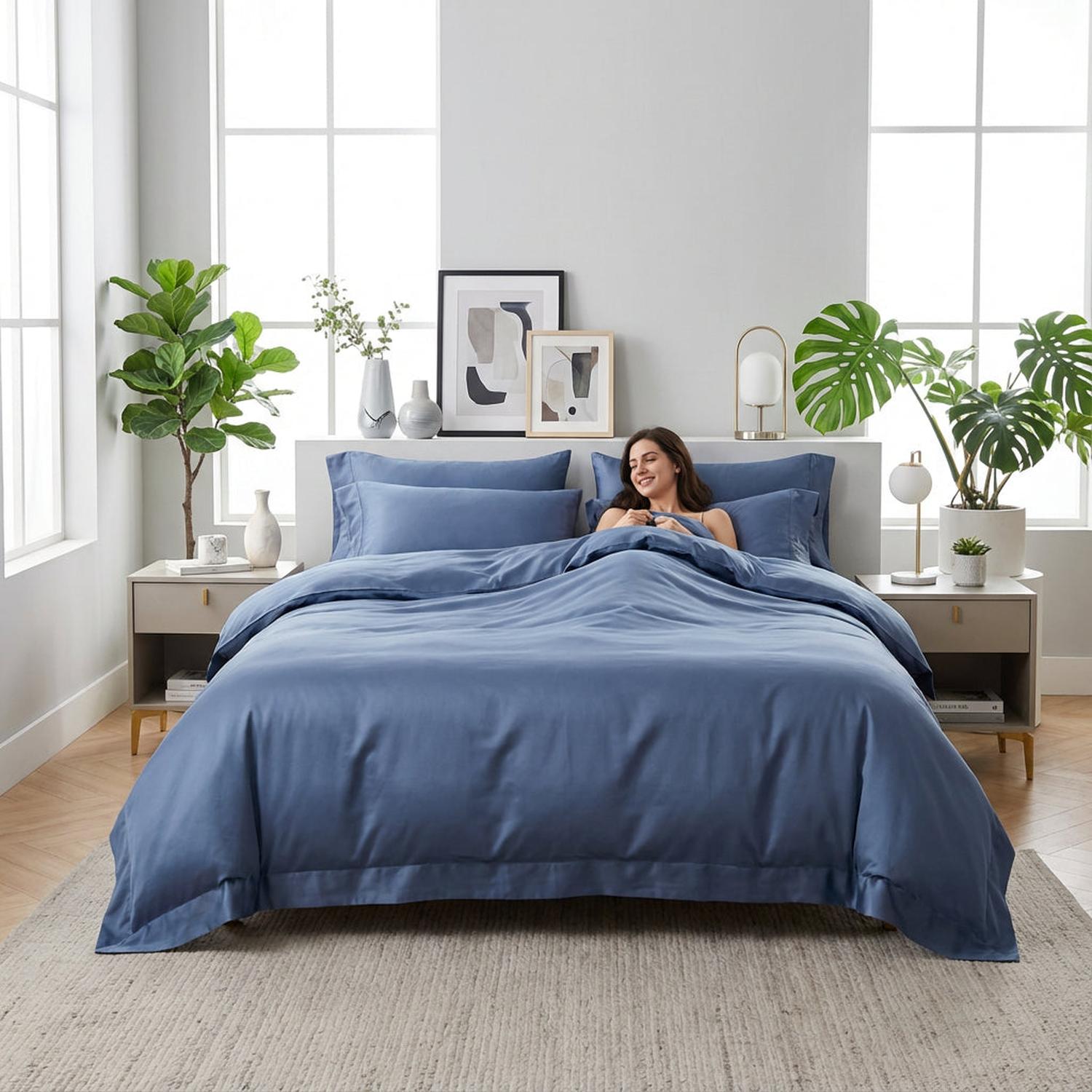 Set di Copripiumini Morbidi Aster Grigio con Design Elegante e Moderno per Biancheria da Letto | Lersk