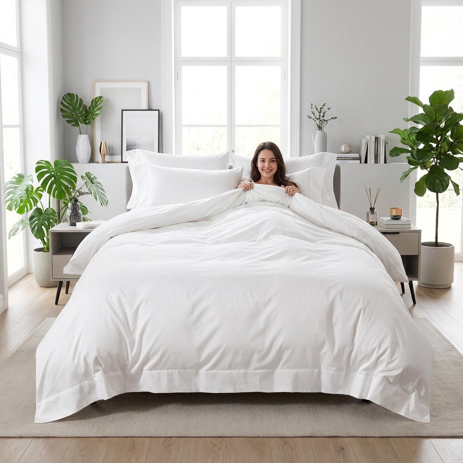 Set di Copripiumini Morbidi Aster Grigio con Design Elegante e Moderno per Biancheria da Letto | Lersk