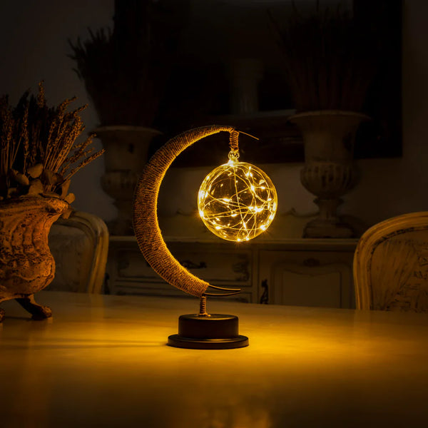 Lampă de sticlă AsteriGlow Lună cu lumină ambientală caldă | Lersk