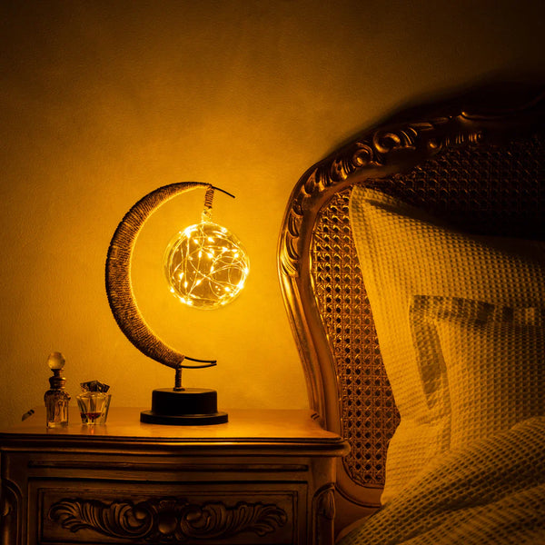 Lampă de sticlă AsteriGlow Lună cu lumină ambientală caldă | Lersk