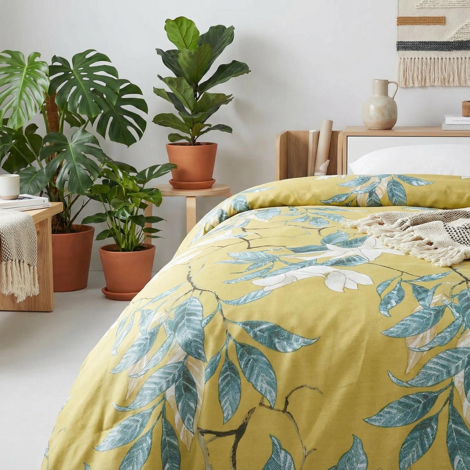Conjunto de Capa de Edredão em Algodão Aurora com Design Vibrante de Pássaros | Lersk