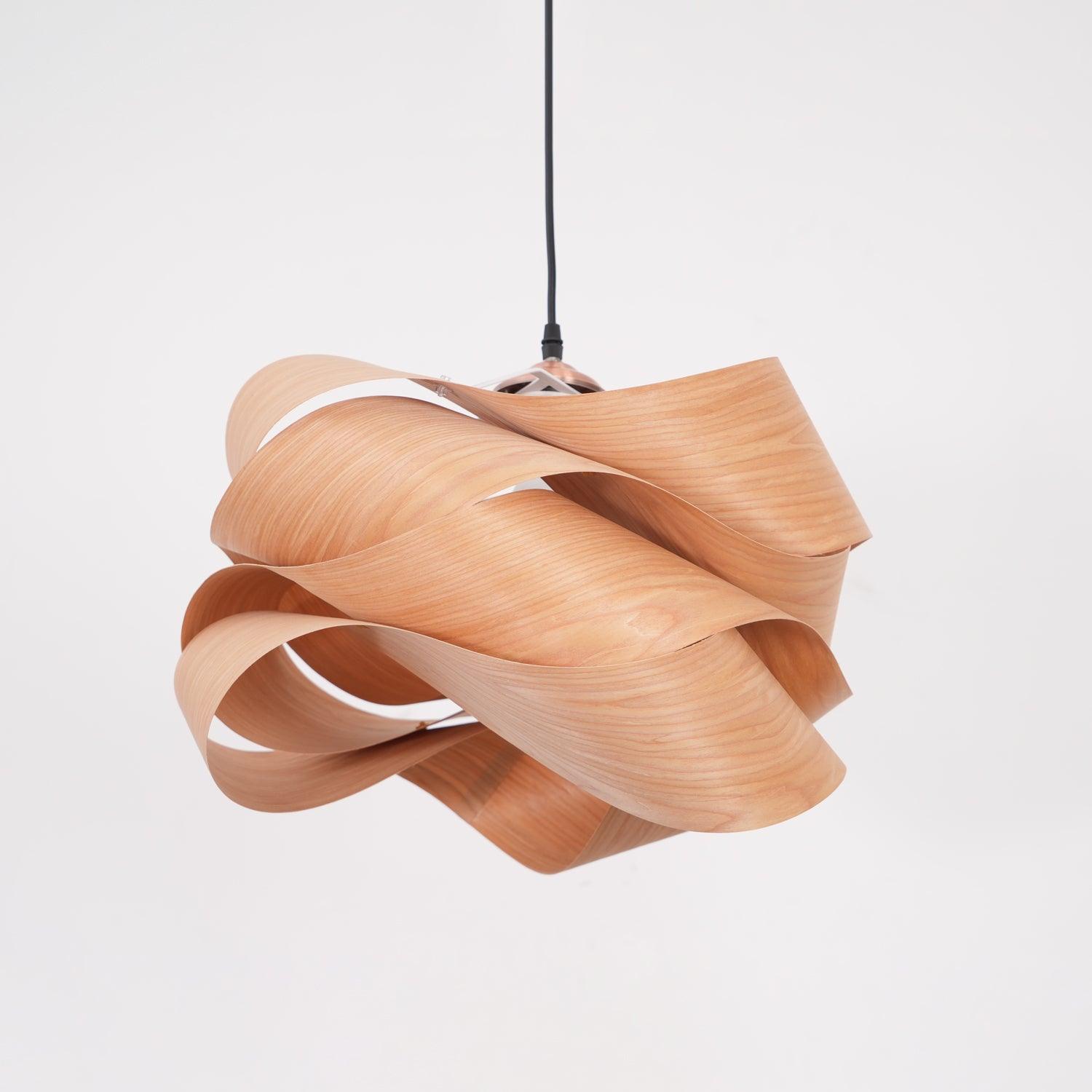 SylvaOak Wood Grain Pendant Light With Soft Ambient Glow | Lersk