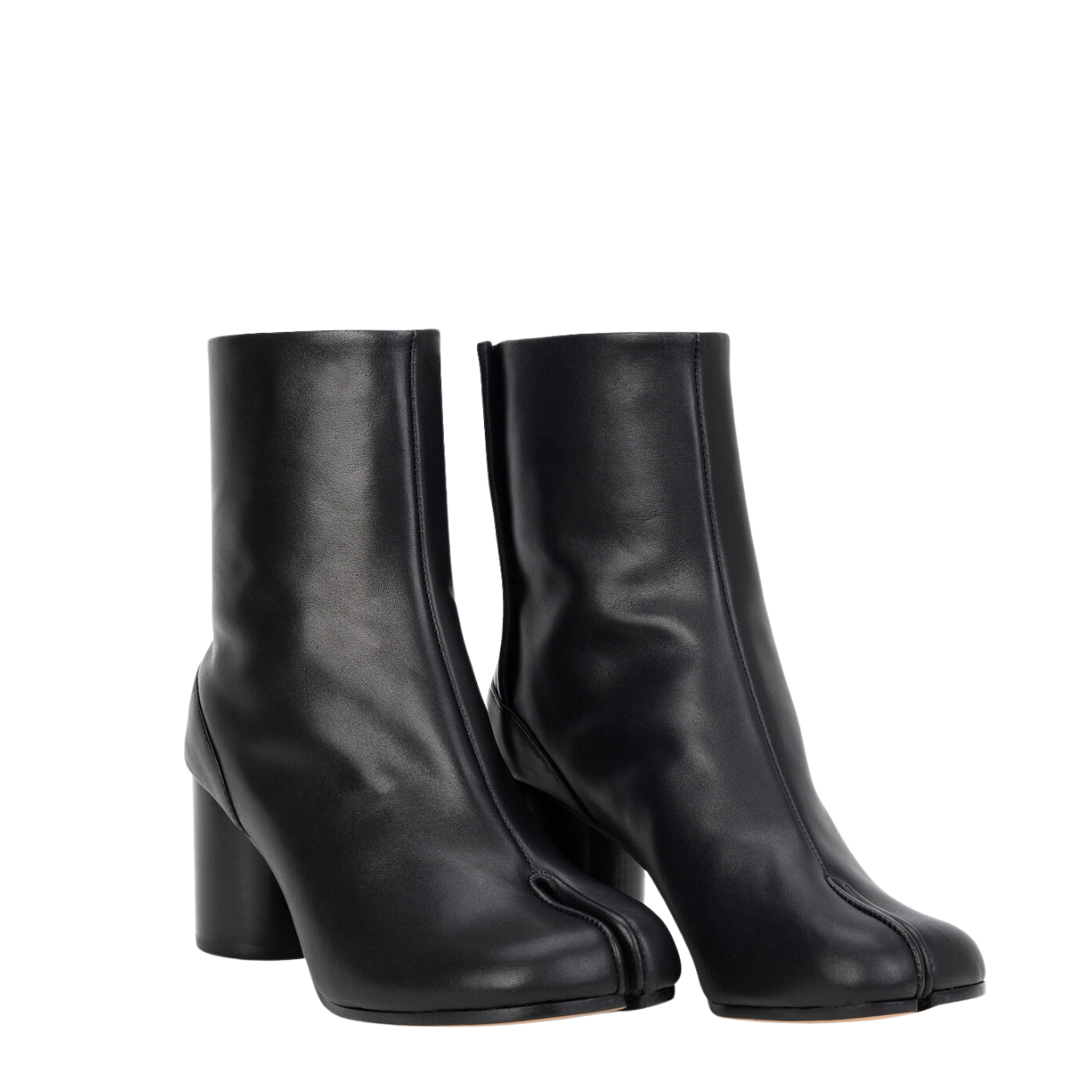 Botas Alera de cuero tipo Tabi con tacón bloque y punta dividida, zapatos de tobillo para mujer | Lersk