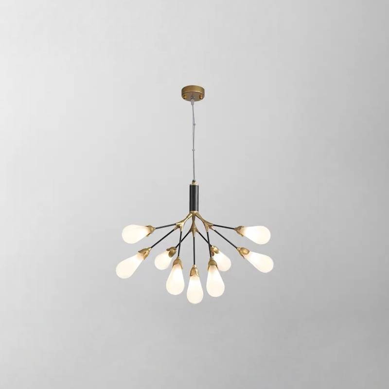 Moderne gylden gren lysekrone, moderne loftslampe til stue og spisestue | Lersk