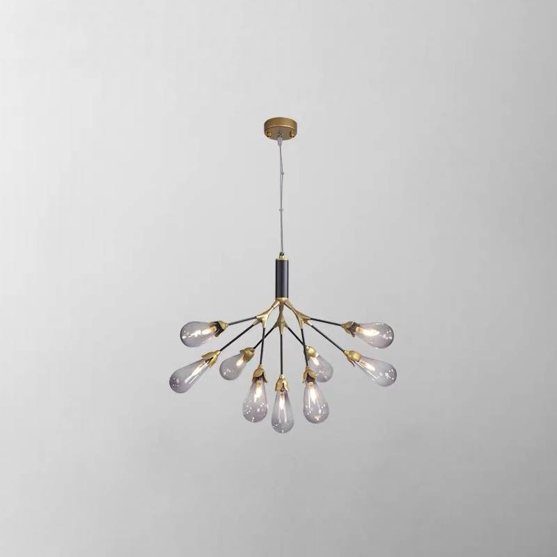 Moderne gylden gren lysekrone, moderne loftslampe til stue og spisestue | Lersk