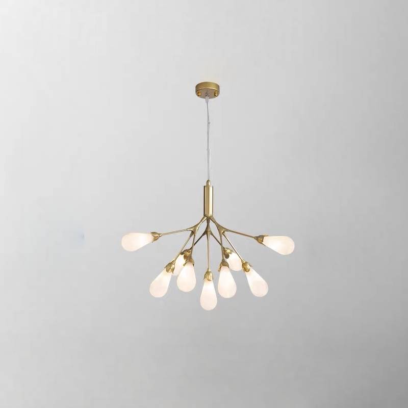 Moderne gylden gren lysekrone, moderne loftslampe til stue og spisestue | Lersk
