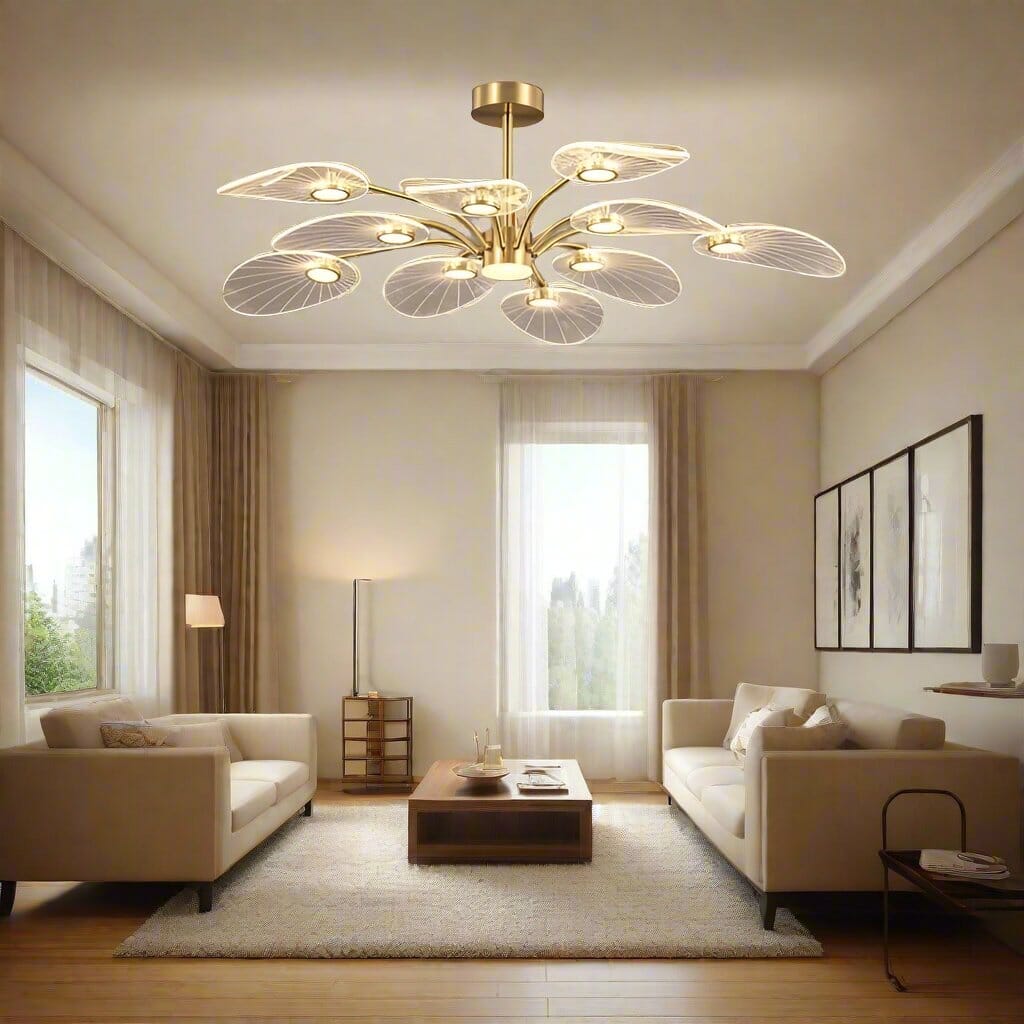 AuroraLuxe Elegant Gold Modern Dining Room Chandelier Light | Lersk