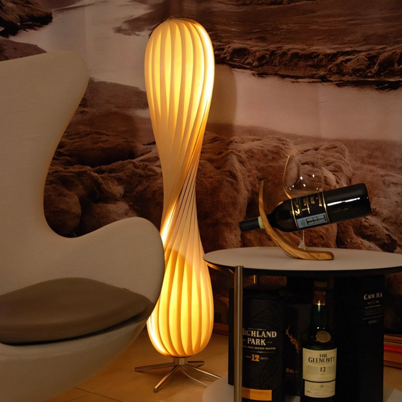 Lumina Twist Gulvlampe Luxe Blødt LED Flimmerfri Glød Til Stuer Og Soveværelser | Lersk