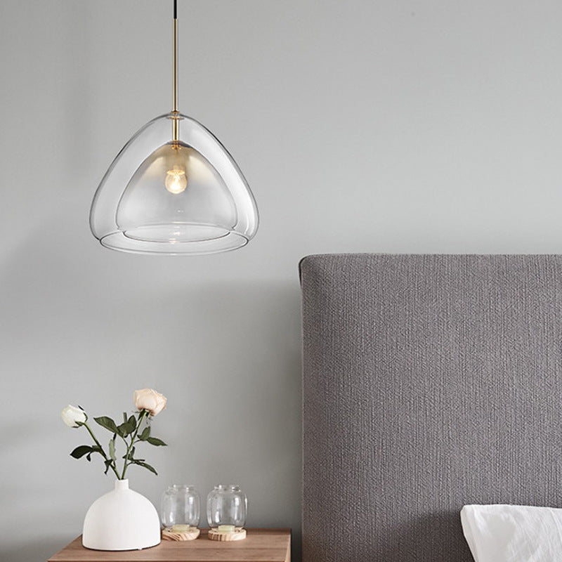 Lampada a sospensione moderna in vetro con paralume trasparente | Lersk