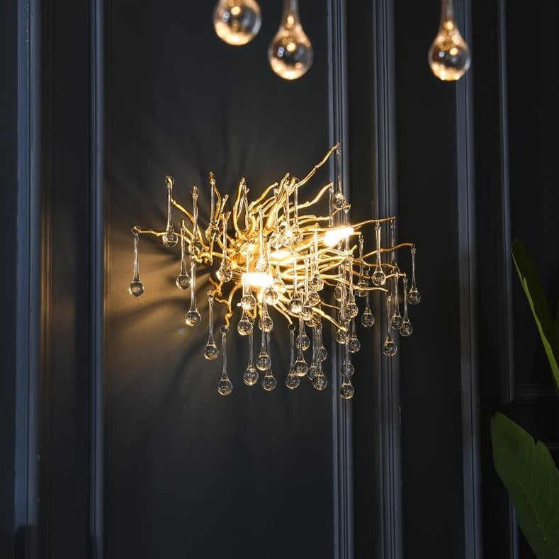 LumaAura Elegantní krystalový nástěnný stmívatelný lustr | Lersk