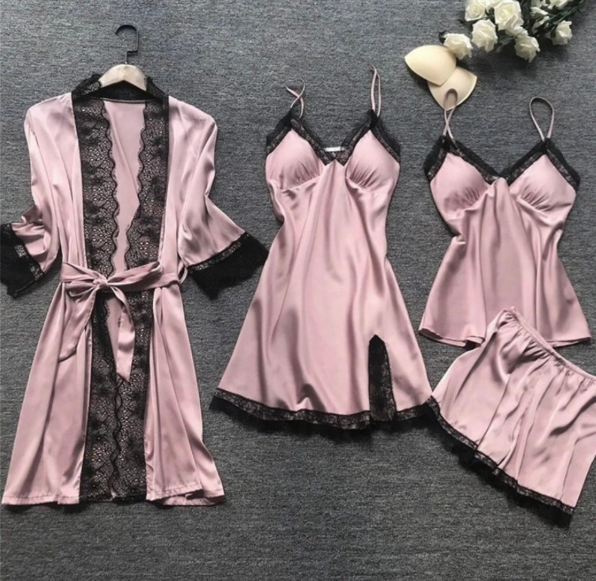 Aurora Luxe Satin Nachthemd-Set für Damen Luxuriöser Komfort | Lersk