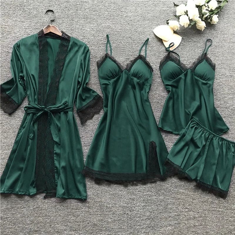 Aurora Luxe Satin Nachthemd-Set für Damen Luxuriöser Komfort | Lersk