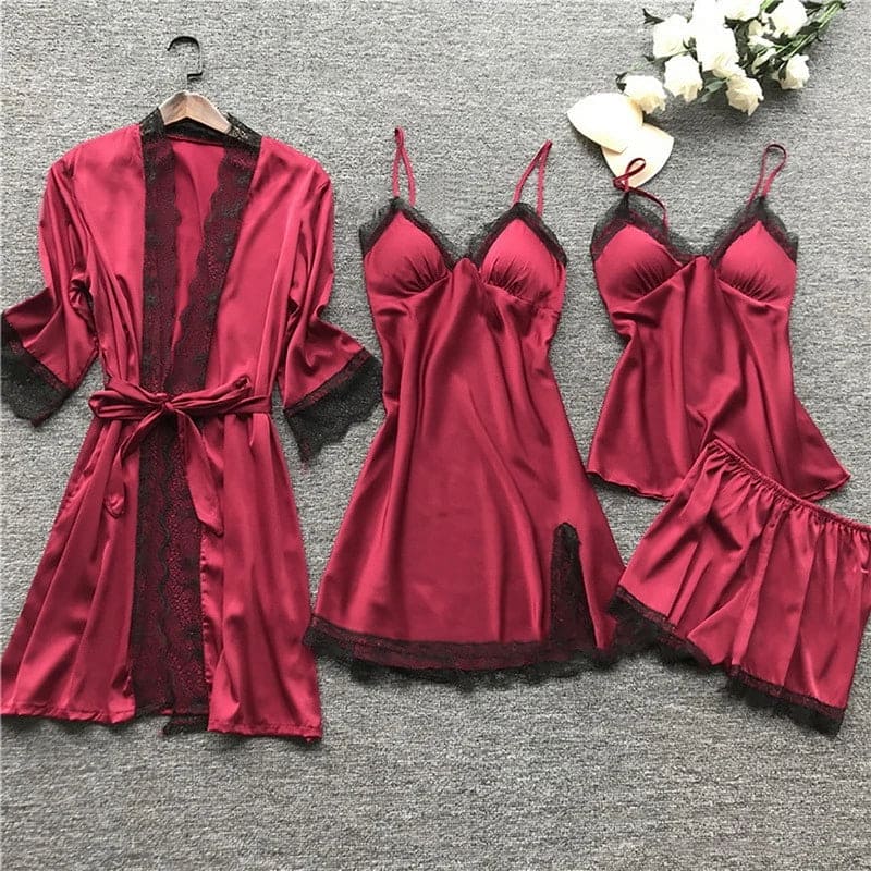 Aurora Luxe Satin Nachthemd-Set für Damen Luxuriöser Komfort | Lersk
