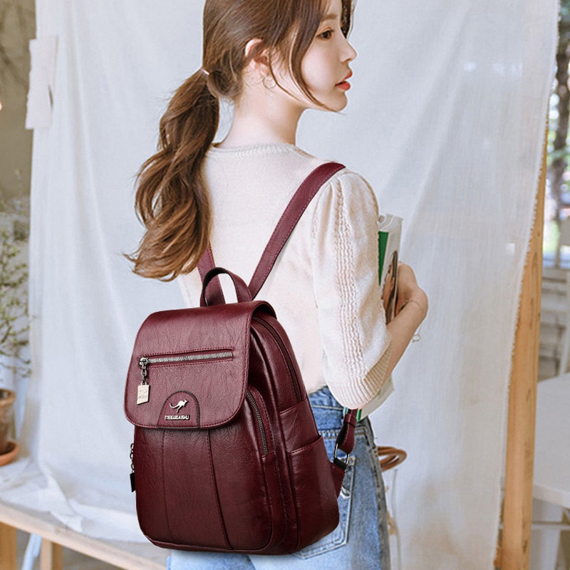 Mochila de cuero Isolde para mujer, elegante para uso diario