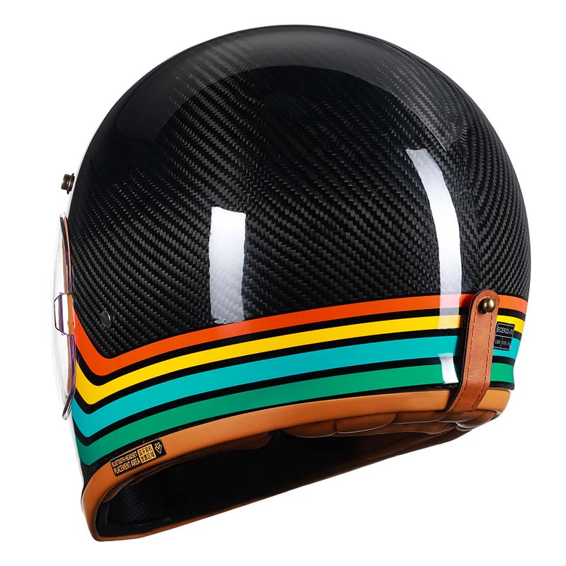 Casque intégral de moto en fibre de carbone authentique pour motards, homologué DOT ECE F389TS | Lersk