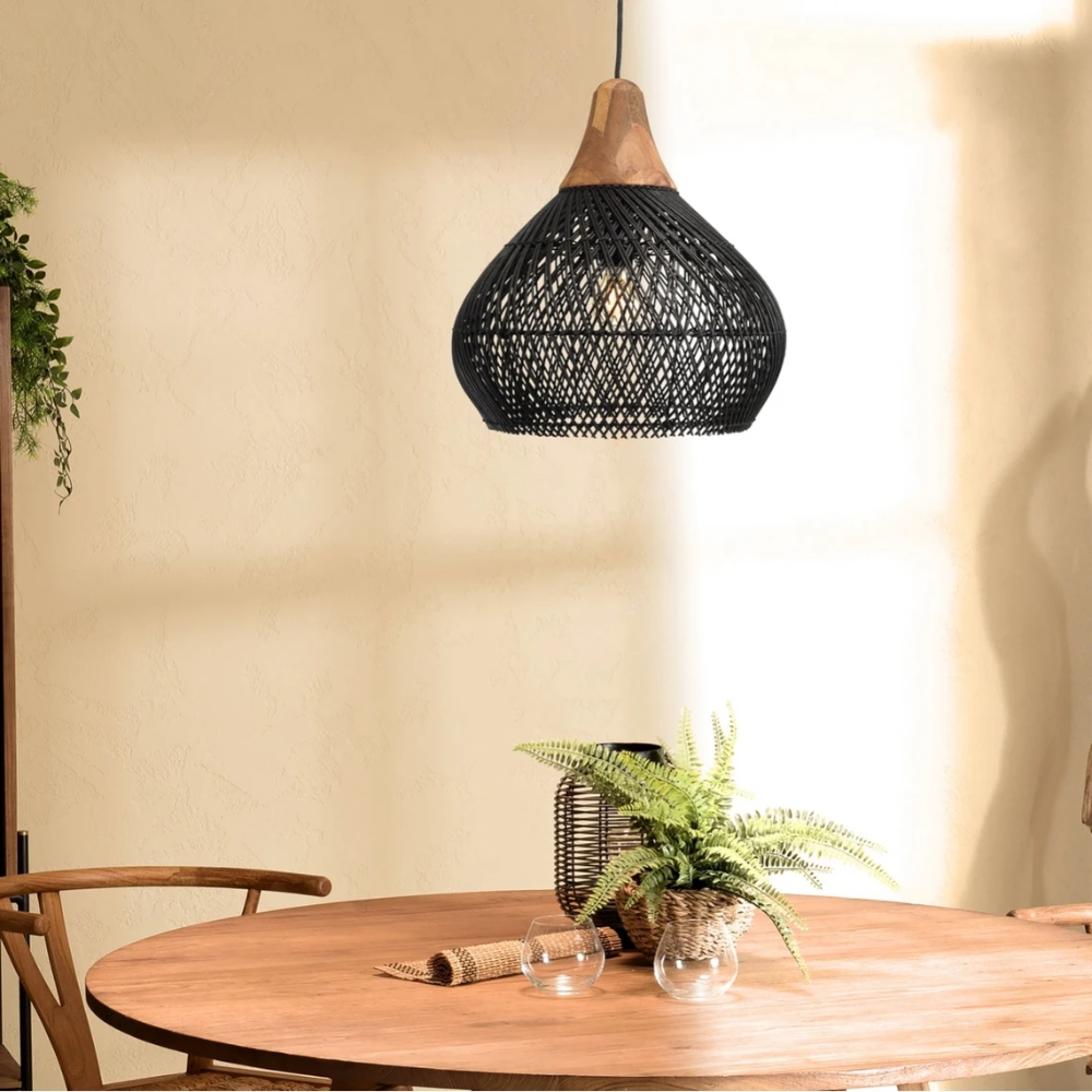 Asterra Handwoven Rattan Pendant Light Boho Ceiling | Lersk