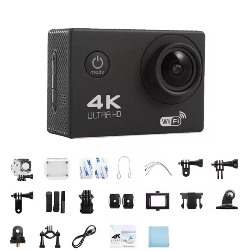 Caméra d'action AeroNova 4K avec WiFi étanche pour vlogs en extérieur | Lersk