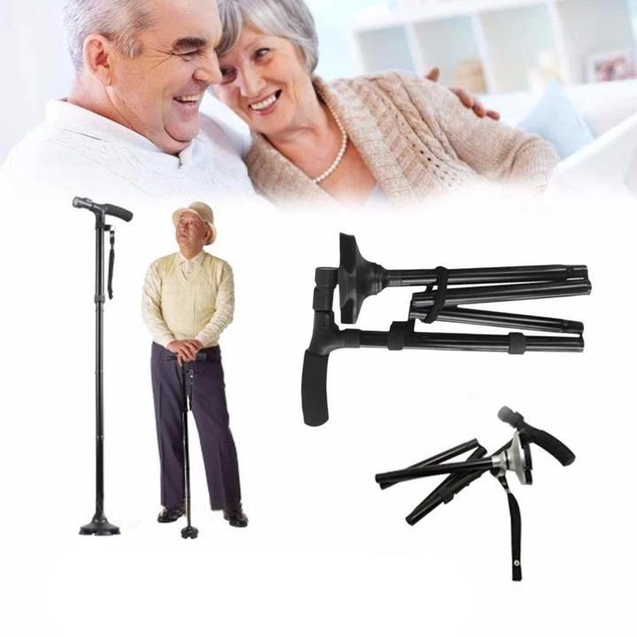 Adjustable Folding Cane With LED Light For Seniors Safety | Lersk