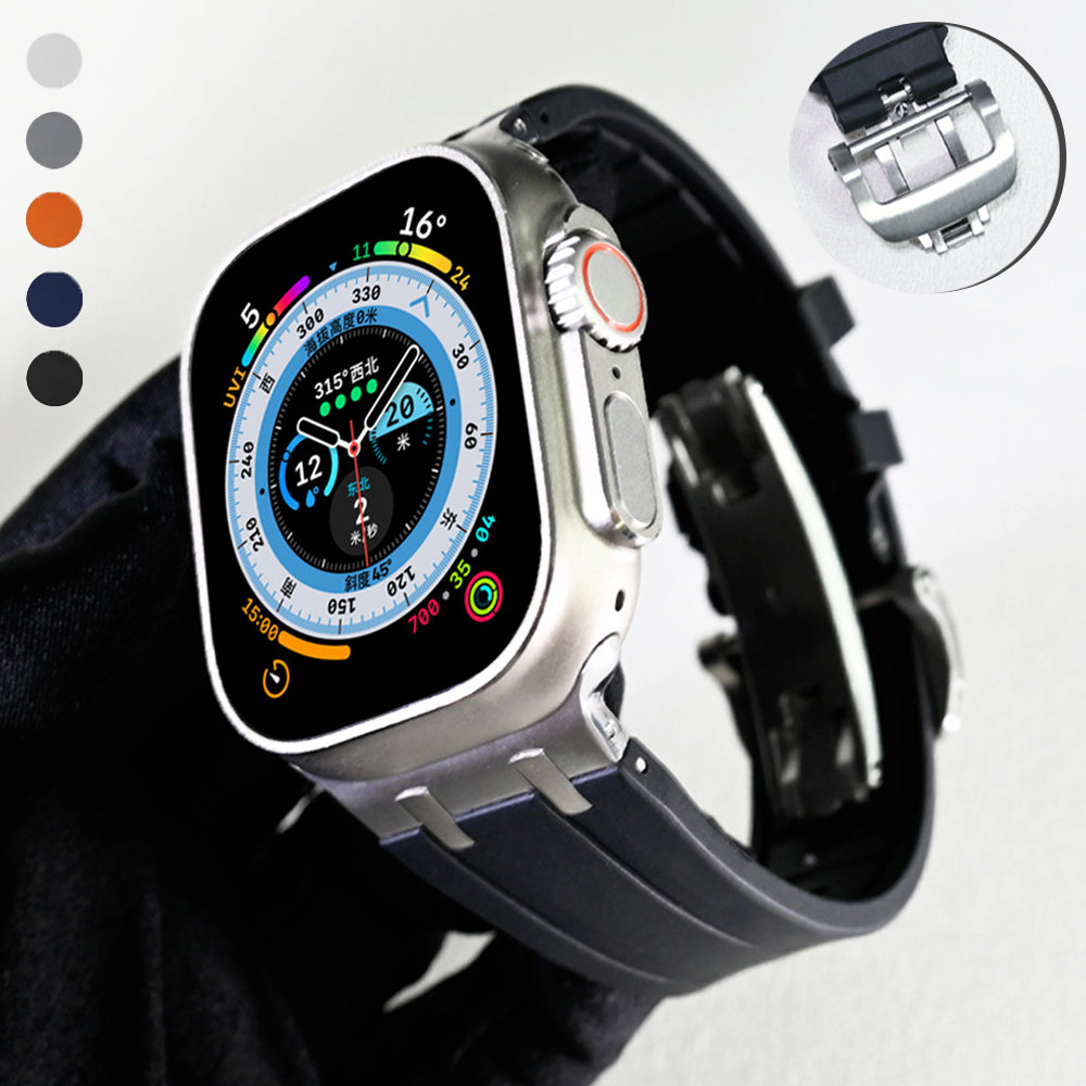 Novara Thick Silicone Strap With Butterfly Clasp And Titanium Adapter | Lersk