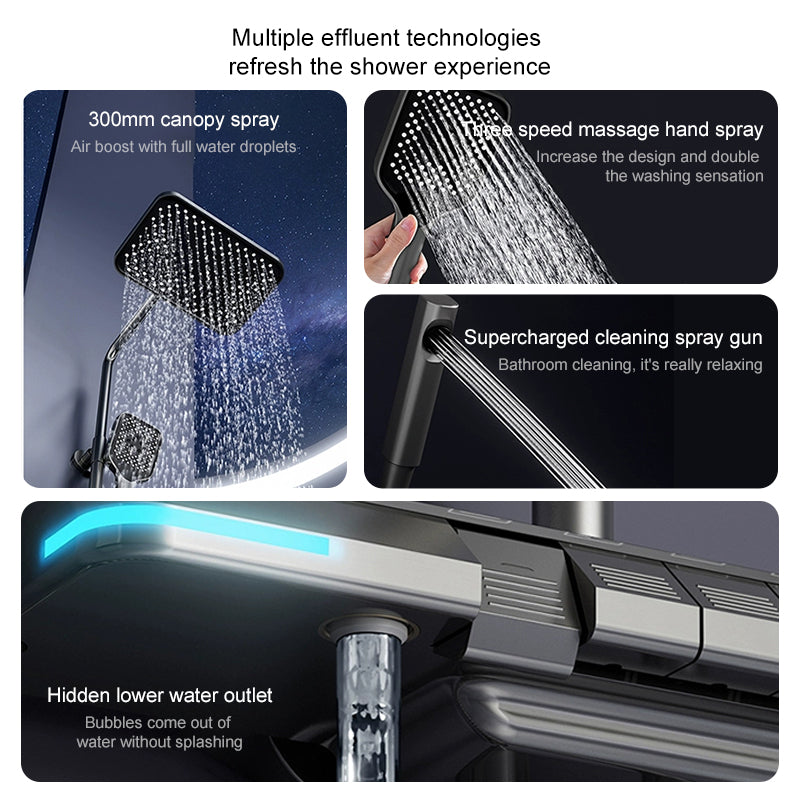 Aurell | Thermostatic Shower System With Digital Display | Lersk