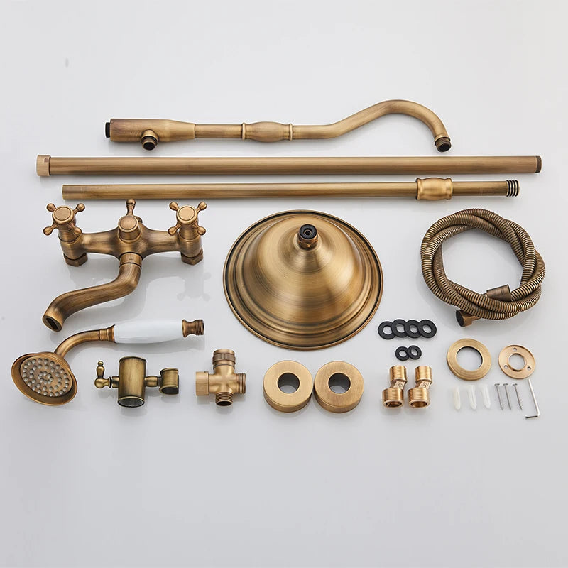 Marlen Classic Antique Brass vestavěný sprchový systém pro koupelnu a venkovní použití | Lersk