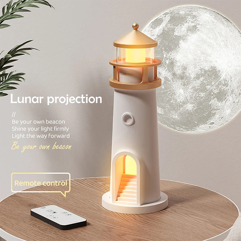 Projektor Księżyca Lighthouse z lampą i głośnikiem Bluetooth do sypialni | Lersk