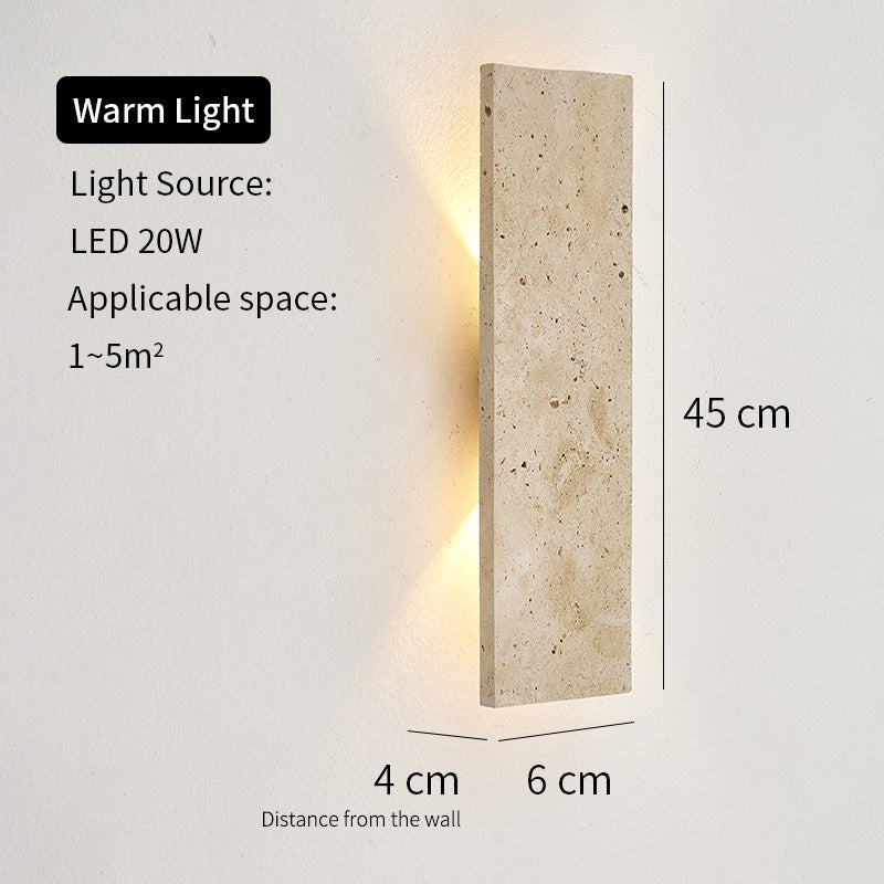 Lampada da parete LED impermeabile da esterno con pietra naturale per decorazione patio | Lersk