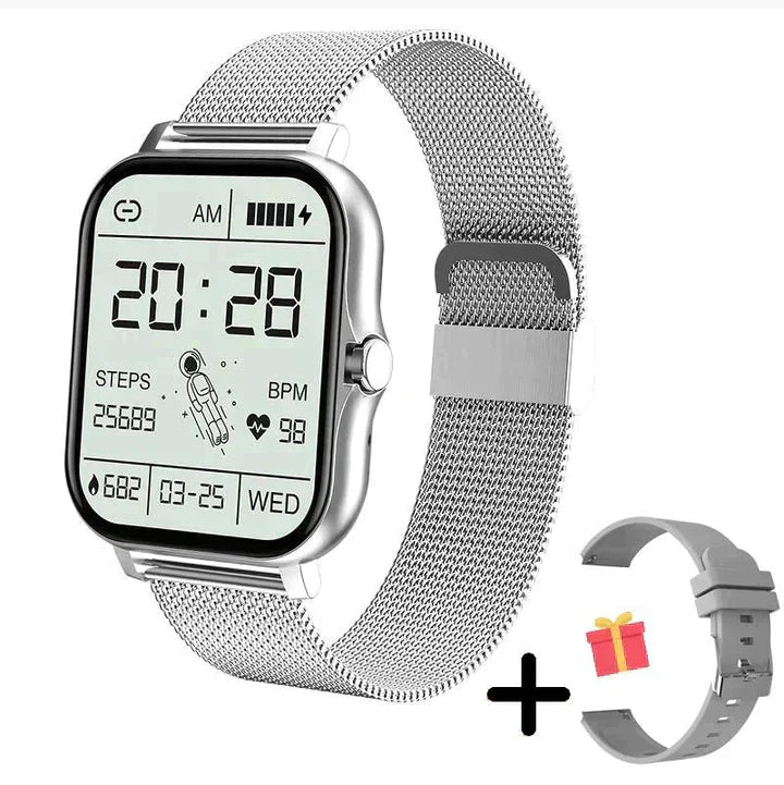 Chytré hodinky 1,83 palce – fitness hodinky se zdravotními funkcemi a Bluetooth voláním pro každodenní použití | Lersk